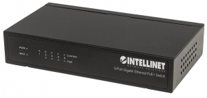  Switch Intellinet Gigabit PoE+ 5x RJ45 60W Desktop Metal Case