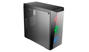 Carcasa COOLER MASTER MasterBox Lite 5 RGB, w/ controller, tempered glass, mid-tower, ATX, 3* 120mm RGB & 1* 120mm fan (incluse), I/O panel, black 