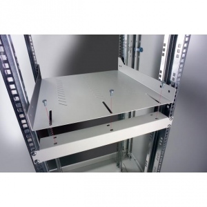 Intellinet 19-- 1U Shelf, Depth 470 mm, max. 80 kg, Vented, Steel, Gray