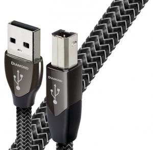Cablu USB A-B AudioQuest Diamond 0.75m, DBS Black, Solid 100% Silver