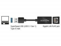 Placa de Retea Delock USB 3.1 10/100/1000 Mbps