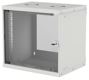 Rack Intellinet Wallmount Cabinet 9U 540/400mm Rack 19-- glass door, flat pack, gray