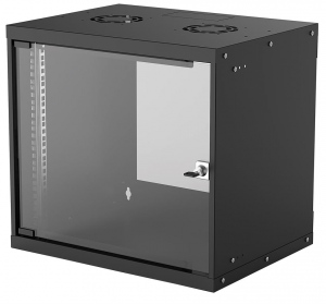 Rack Intellinet Wallmount Cabinet 9U 540/400mm Rack 19-- glass door, flat pack, black