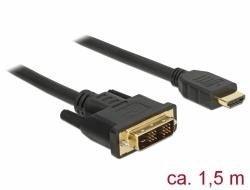 Delock Cablu DVI 18+1 tată > HDMI-A tată, de 2,0m, negru