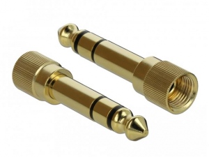 Delock Cable Stereo MiniJack 3.5mm 3 pin male > male 1 m, black + 2x adapter