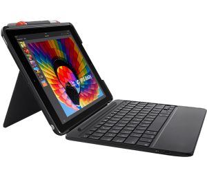 Kit Logitech SLIM with Detachable Bluetooth Keyboard for iPad, Graphite, Black