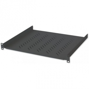 Intellinet 19-- 1U Shelf, Depth 200 mm, max. 25 kg, Non-Vented, Steel, Black