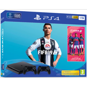 Sony PS4 1TB Slim + FIFA 19 + 2nd Dual Shock Controller