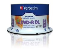 Verbatim DVD+R Double Layer 8X 8.5GB - 50 Pack Spindle - Datalife Branded Matt Silver