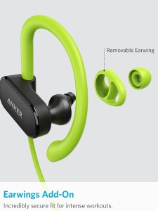 SoundBuds Curve B2C - UN Black+Green 1 Anker | A3263HM1 | In-Ear | Microfon | Negru / Verde | A3263HM1