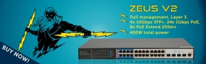 Switch EXTRALINK ZEUSv2 24-port GbE Managed 400W PoE 4x SFP+ Up-Link