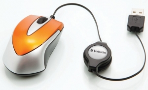 Mouse Mini Cu Fir Verbatim 49023 Optic Portocaliu
