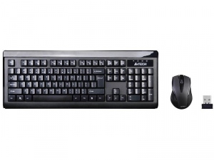 Tastatură Wireless + Set Mouse A4Tech V-TRACK 2.4G 6100F RF NANO, Negru
