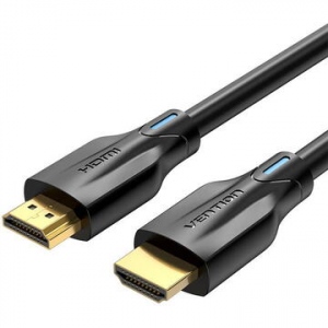 Cablu video Vention, HDMI(T) la HDMI(T), 1.5m, rezolutie maxima 8K la 60Hz/4K la 120Hz, conectori auriti, cupru/argint, invelis PVC, negru, 