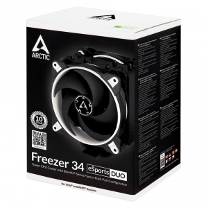 Cooler Arctic Freezer 34 eSports DUO - White, CPU cooler, s.1151,1150,1155,1156,AM4