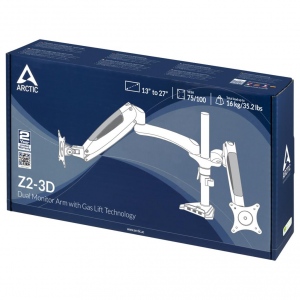 Suport Monitor Arctic dual gas-lift monitor arm, Z2-3D with 4-ports USB 3.0 hub