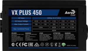 Sursa AeroCool VX-450 PLUS 450W, Silent 120mm fan with Smart control