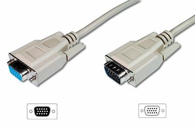 Cable VGA 1080p 60Hz FHD Type DSUB15/DSUB15 M/F grey 3,0m