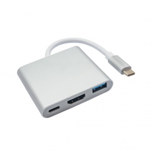 Akyga Hub USB type-C AK-AD-57 USB A (f) / USB type-c / HDMI (f) 15 cm