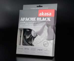 Akasa Ventilator SuperSilent High airflow Apache PWM Fan, 12cm, black edition