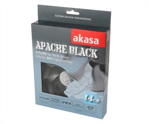 Cooler Akasa SuperSilent High airflow Apache PWM Fan, 14cm, black edition