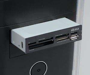Card Reader Akasa 3.5 inch 6-slot multi AK-ICR-07, M2, MicroSD, USB Grey