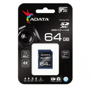 Card De Memorie Adata Premier Pro SDXC UHS-I U3 64GB Blue