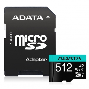 Card De Memorie Adata 512GB Premier Pro + Adapter Black
