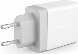 Anker 24W 2-Port USB Charger White & 3ft micro USB Cable White