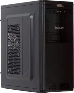 Carcasa Spacer Centurion fara sursa, ATX Mid-Tower, Front USB2.0+Audio, Body Black, black&red, 