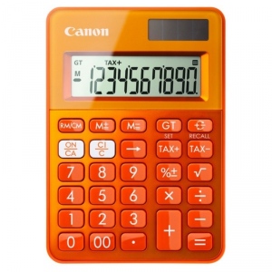 Calculator birou Canon LS100KMOR, 10 digiti, Dual power, culoare: orange. 