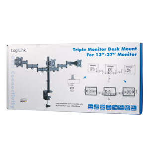 LOGILINK - Triple monitor desk mount,13-27--, max. 8 kg
