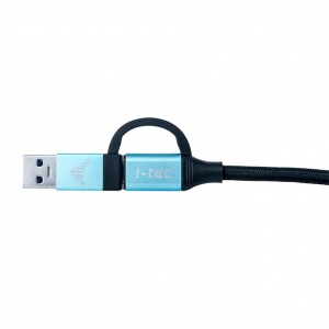 i-tec USB-C to USB-C cable integrated USB 3.0 adapter Video Power Delivery 1m