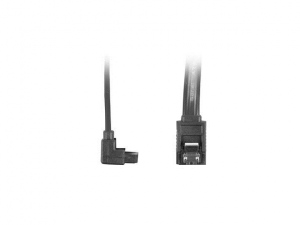 Lanberg cable SATA DATA II (6GB/S) F/F 70cm; METAL CLIPS ANGLED Black
