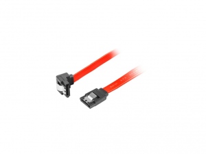 Lanberg cable SATA DATA II (6GB/S) F/F 70cm; METAL CLIPS ANGLED RED