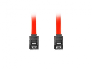 Lanberg cable SATA DATA II (3GB/S) F/F 70cm; METAL CLIPS RED