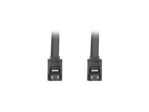 Lanberg cable SATA DATA II (6GB/S) F/F 30cm; METAL CLIPS Black