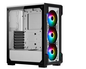 iCUE 220T RGB Tempered Glass - alb