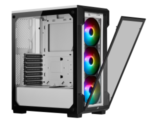 iCUE 220T RGB Tempered Glass - alb