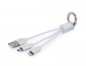Gembird Keyring USB charging combo cable (mixed colors)