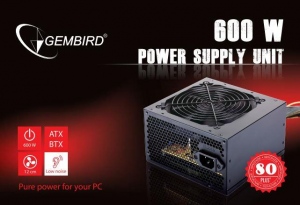 Sursa Gembird BlackBoxPower 600W ATX/BTX, active PFC, 12 cm fan 80+Bronz