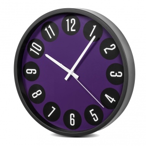 MACLEAN CE50B CE50B Wall clock black and purple 14 35cm