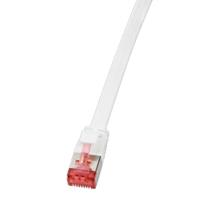 LOGILINK - Patch Cable Flat Cat.6 Shielded (PIMF) SlimLine, white, 10m