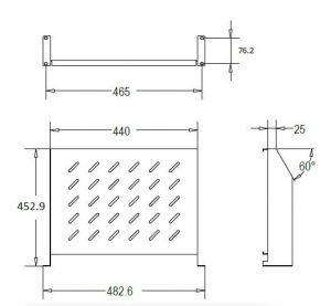Linkbasic cantilever slab 450mm 2U for 1000mm depth 19-- rack cabinets, grey