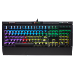 Tastatura Cu Fir Corsair STRAFE MK.2 CHERRY MX rosu, Iluminata, Led Multicolor, Neagra