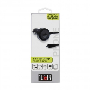 TnB  3A CAR CHARGER:MICRO USB+USB PORT