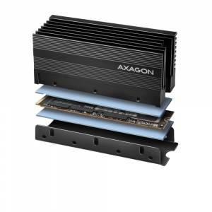 Cooler Pasiv CLR-M2XL pentru M.2 SSD, Suport SSD 80mm, Aluminiu, Paduri termice din silicon incluse, inatime 36 mm