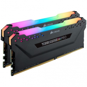 Kit Memorie Corsair VENGEANCE RGB PRO, 16GB (2 x 8GB), DDR4, DRAM, 3200MHz, C16, Black