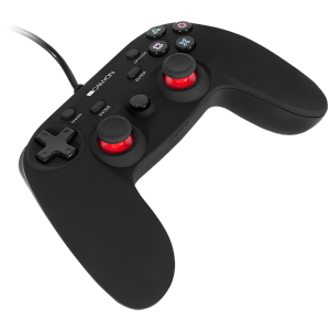 Wired controller gamepad with hand-cooling, vibration feedback, tigger and rubberized surface(Compatible with PC, PS4)