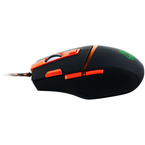 Wired Gaming Mouse with 7 programmable buttons, Pixart sensor of new generation, 4 levels of DPI and up to 4200, 5 million times key life, 1.65m Braided USB cable,rubber coating surface and RGB lights with 5 LED flowing mode, size:125*75*40mm, 140g